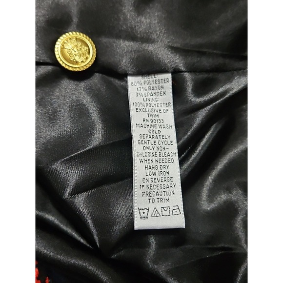 Joan Rivers Women's Size 10 Red & Black Houndstooth Print Blazer Elbow Patches - Picture 11 of 12